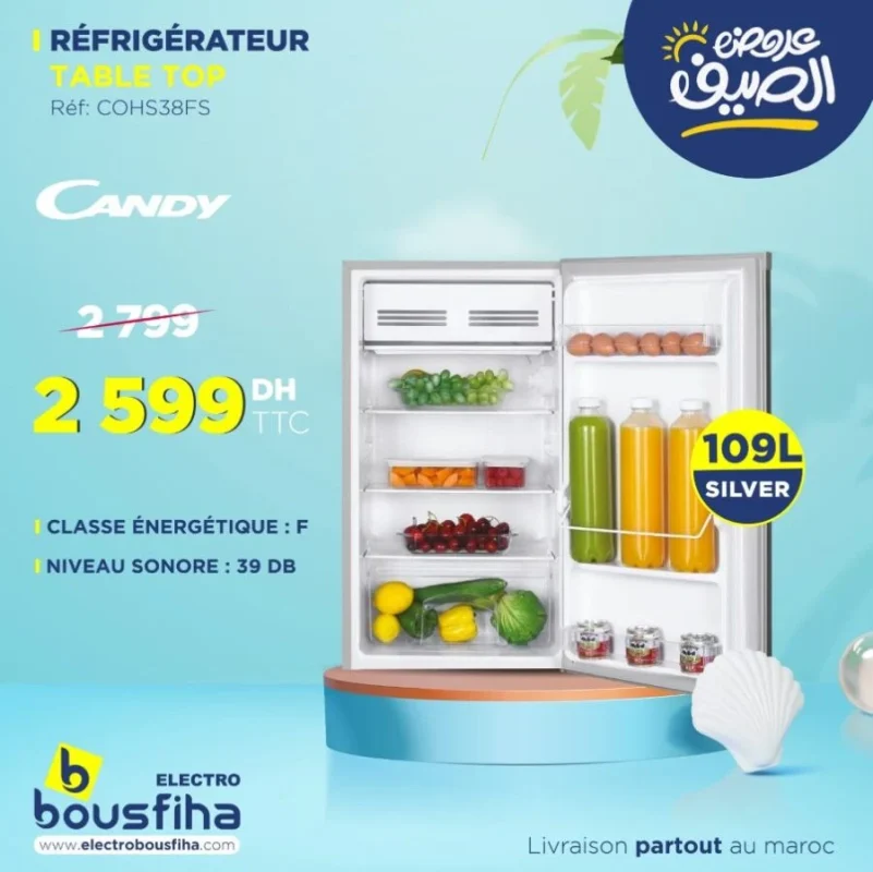 Offres d'été chez Electro Bousfiha Réfrigérateur TABLE TOP CANDY