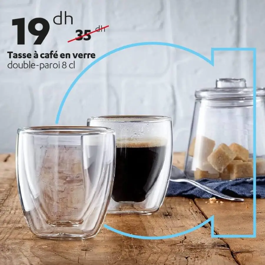 Offres soldée chez Alpha55 Tasse à café en verre double-paroi 8cl