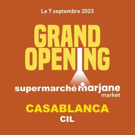 Nouveau magasin supermarché Marjane Market Ciel Casablanca le 7 septembre 2023