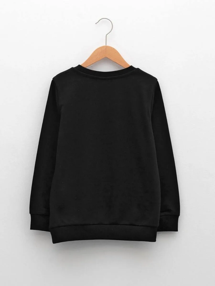 Sweat-shirt pour fille à manches longues et col rond