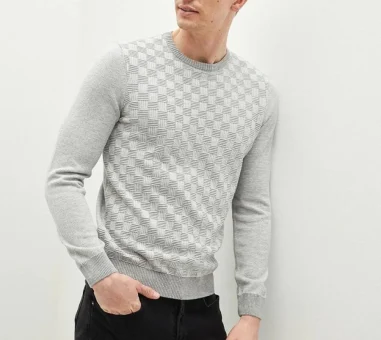 Pull Classic RODEO gris clair pour hommes