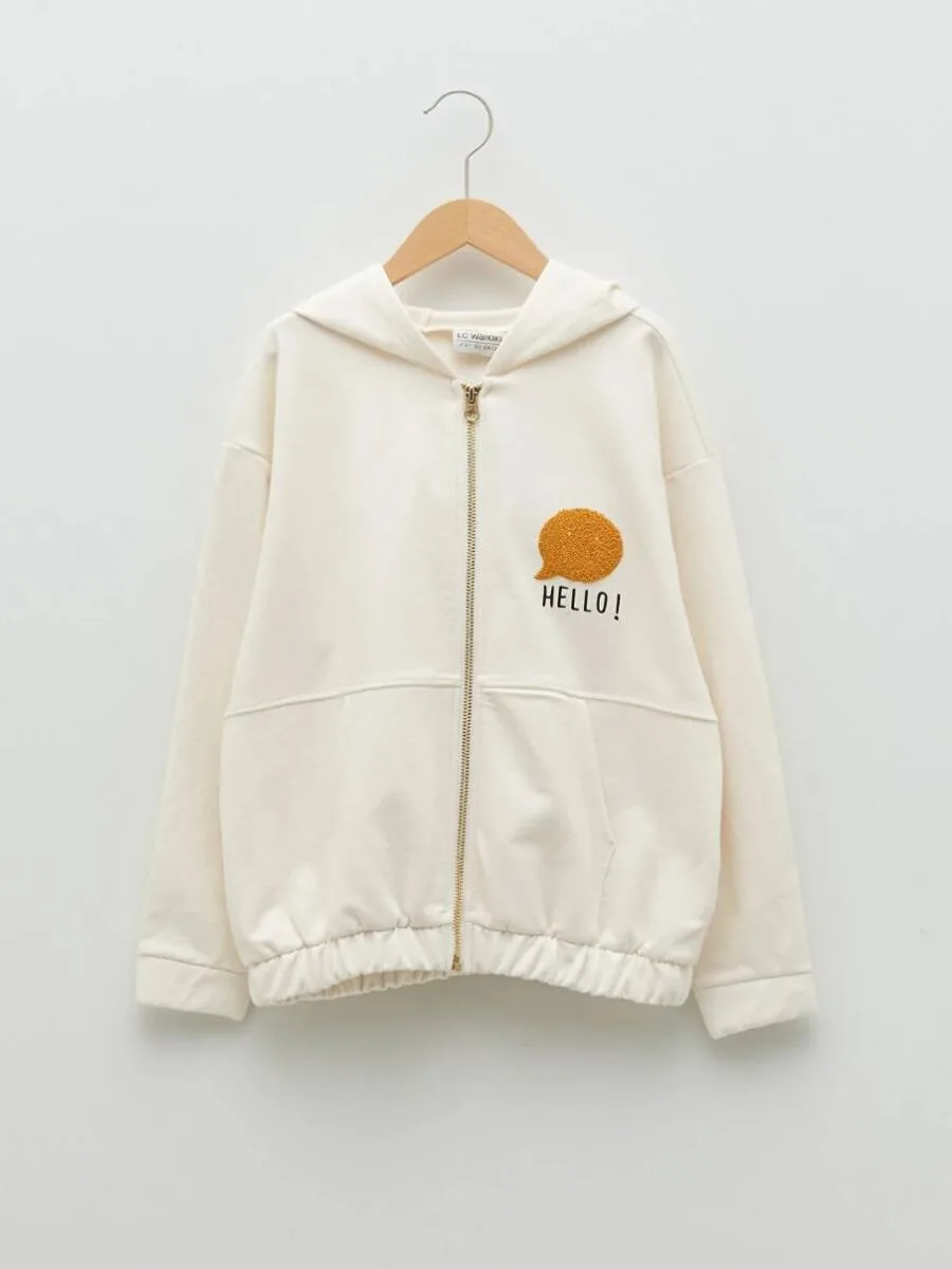 Sweat-shirt à capuche imprimé à manches longues