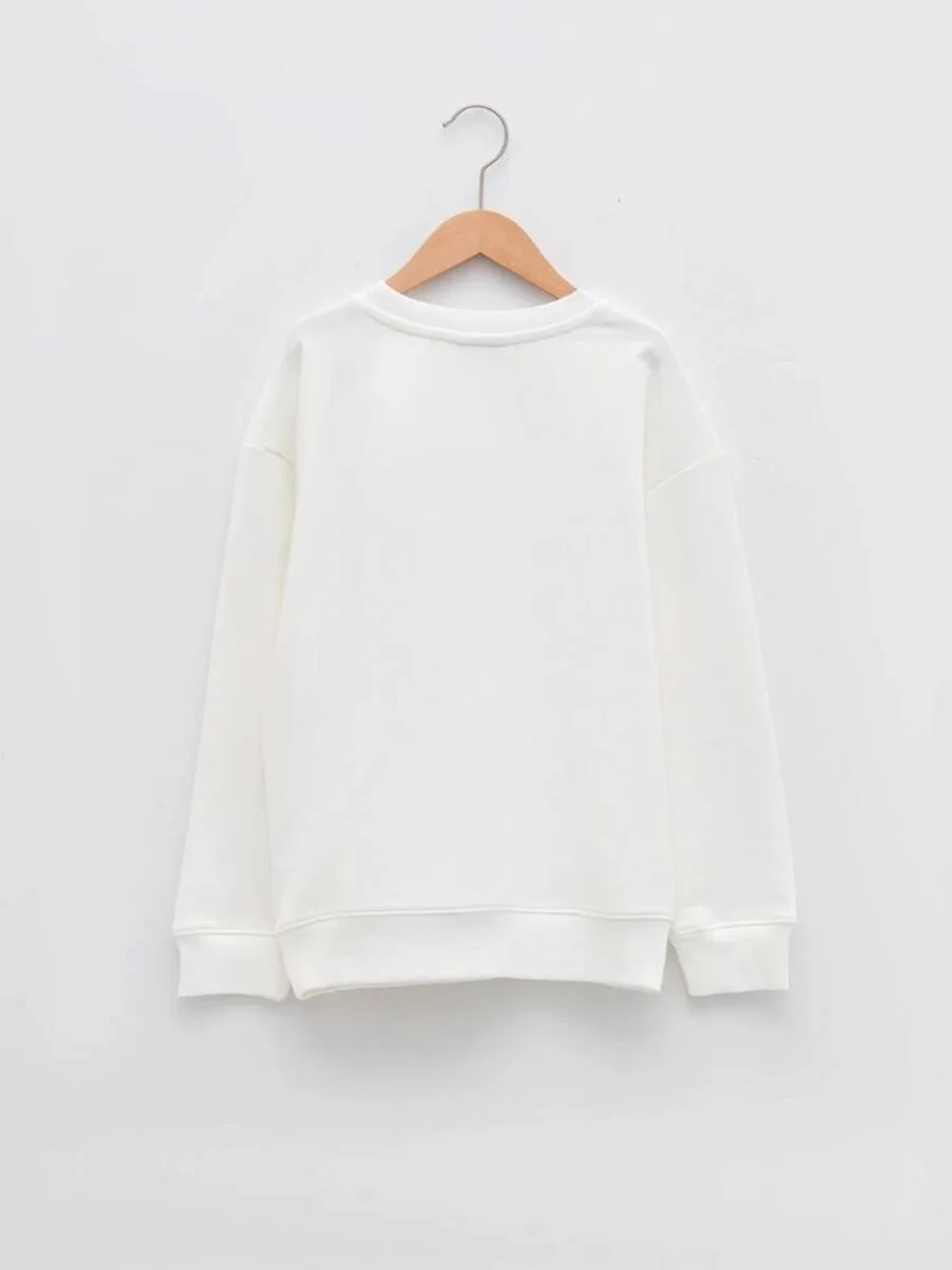 Sweat-shirt pour fille à manches longues et col rond
