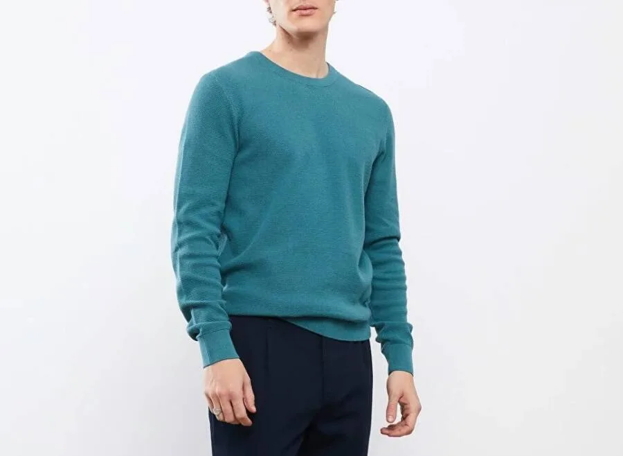 Pull Basic TURQUOISE pour homme
