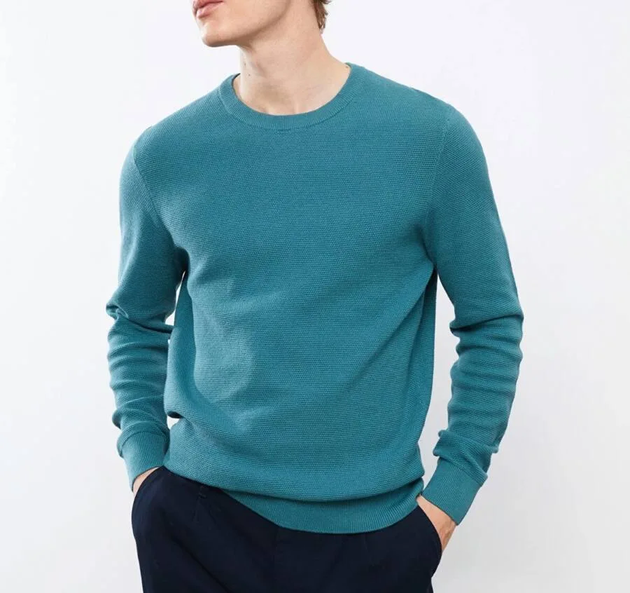 Pull Basic TURQUOISE pour homme