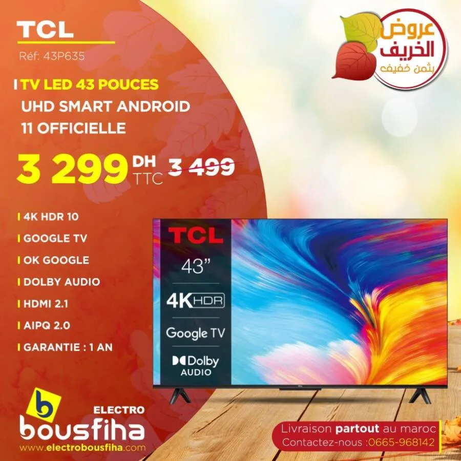 Smart TV 43 pouces TCL Android 4K