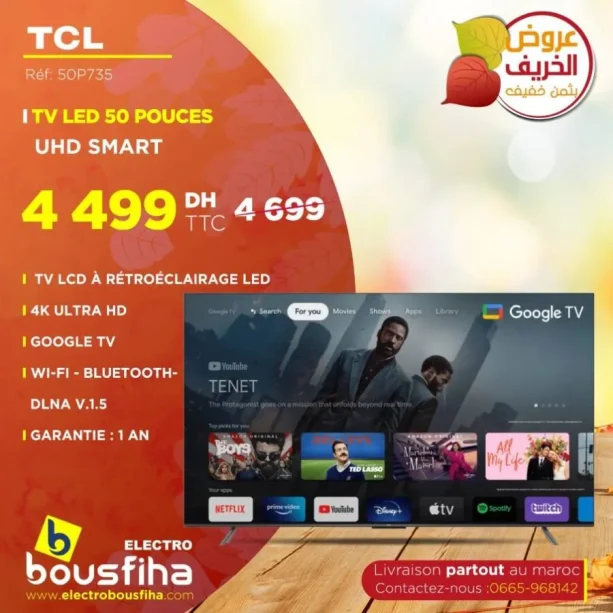 Smart TV 50 pouces TCL Android 4K