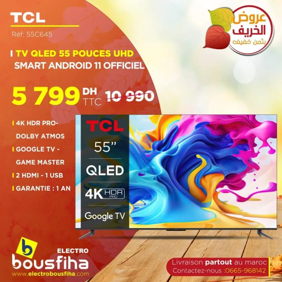 Smart TV 55 pouces TCL Android 4K