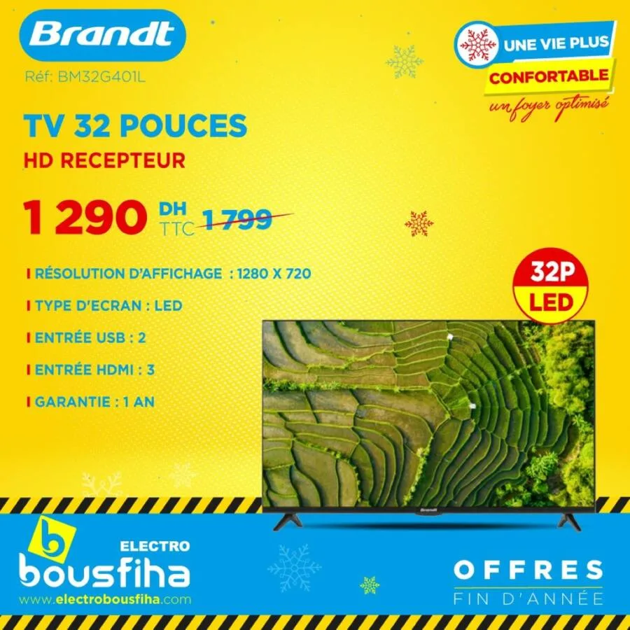 TV 32 pouces LED HD BRANDT