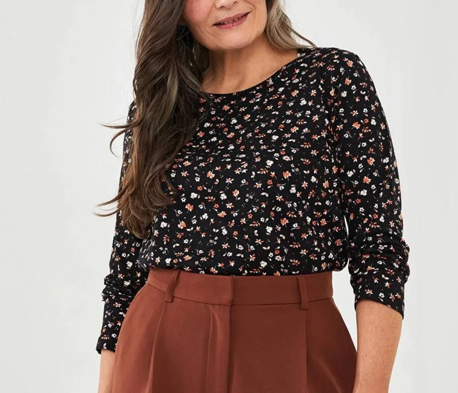 T-shirt IMPRIMÉ NOIR pour femme