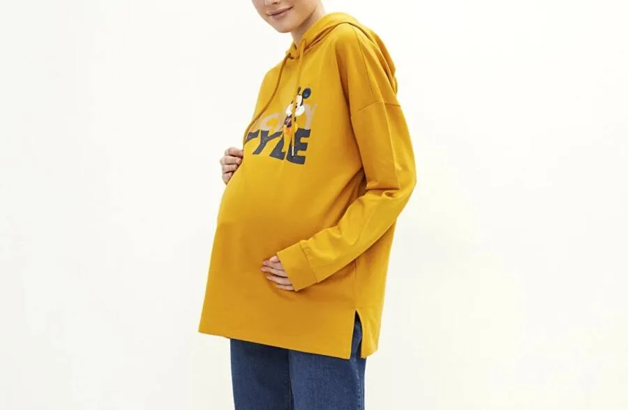 Sweatshirt à capuche Maternity JAUNE