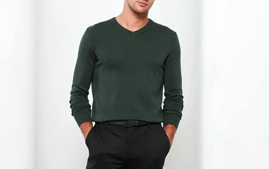 Pull Basic VERT pour homme