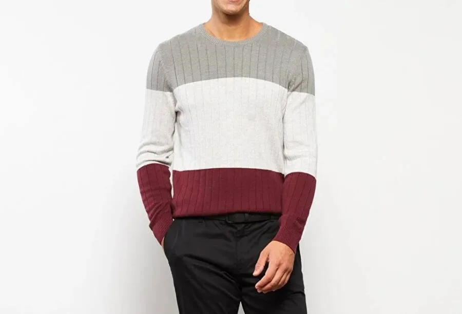 Pull ROUGE BORDEAUX pour hommes