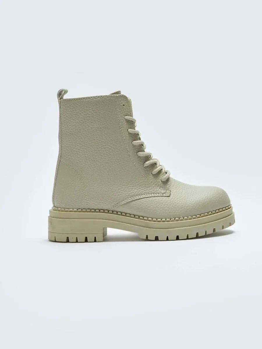Bottes à lacets en similicuir pour femmes