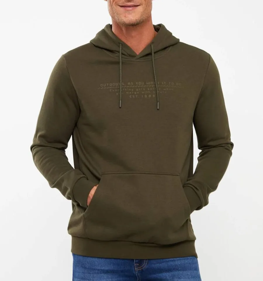 Sweatshirt à capuche KHAKI pour homme