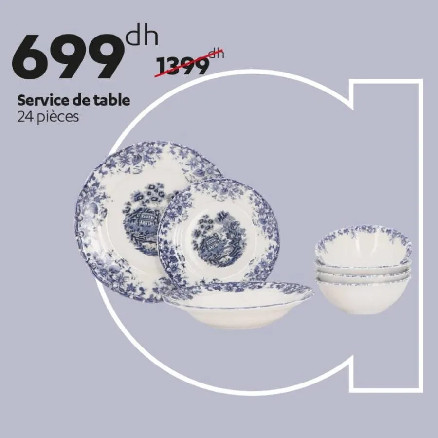 Service de table 24 pièces en porcelaine