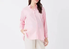 Tunique en chemise rose pour femme