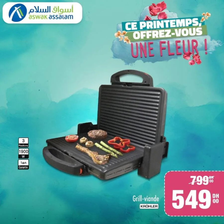 Grill-viande 3 positions KROHLER