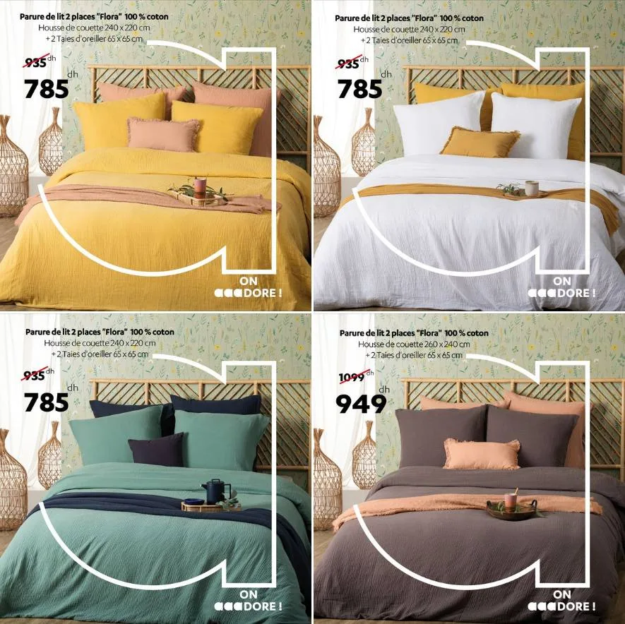 housse 260x240cm + 2 taies d'oreiller