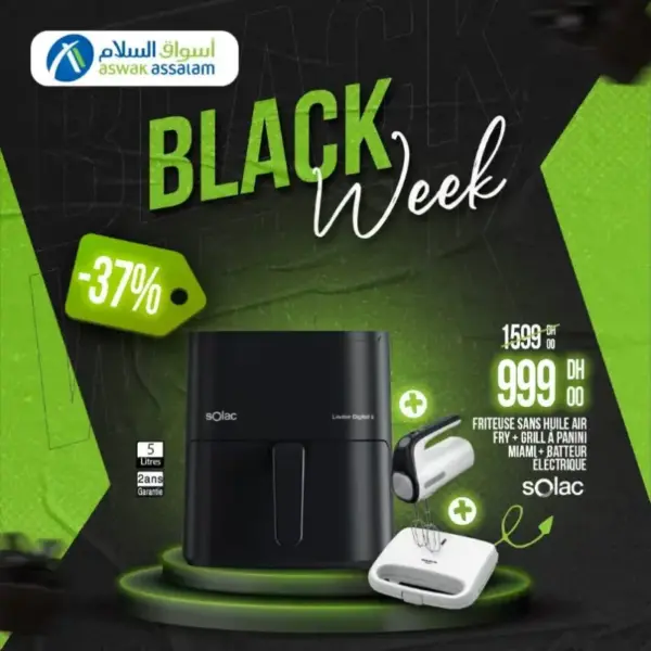 Trio SOLAC Air Fryer 5 litres + Panini + Batteur