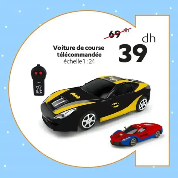 Voiture de course télécommandée divers coloris