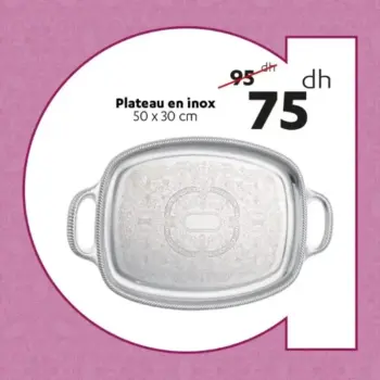 Plateau en inox 50x30cm