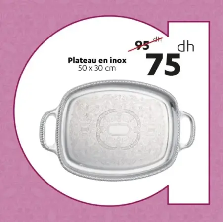 Plateau en inox 50x30cm