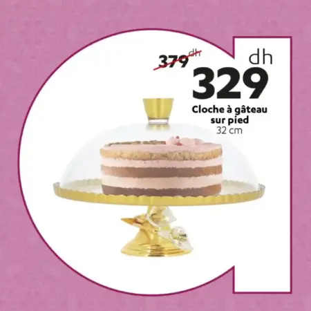 Cloche à gâteau sur pied 32cm