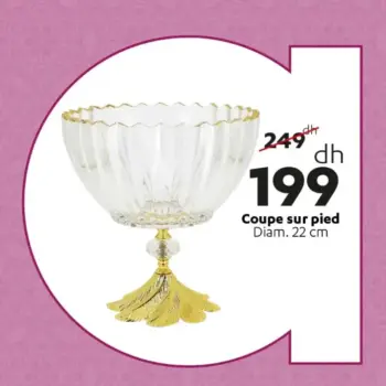 Coupe sur pied diamètre 22cm contour doré