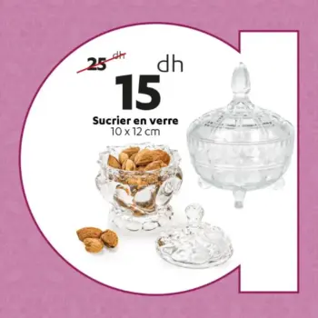 Sucrier en verre 10x12cm