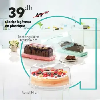 Cloche à gâteau en plastique