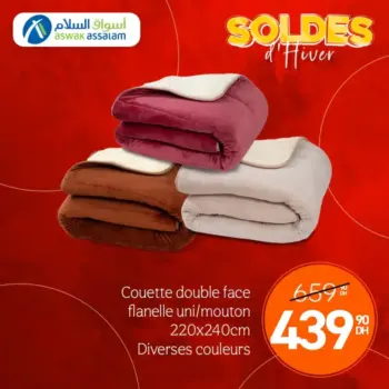 Couette double-face flanelle uni/mouton