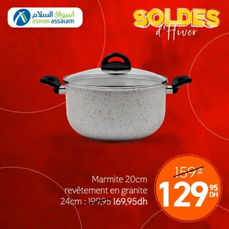 Offres en promotion chez Aswak Assalam Marmite 20cm revêtement en granite