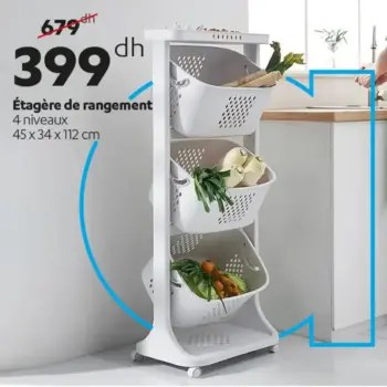 Etagère de rangement 4 niveaux