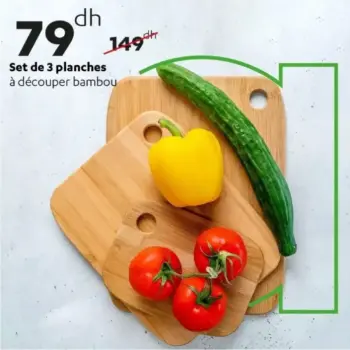 Set de 3 planches à découper bambou