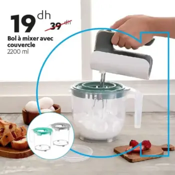 Bol à mixer avec couvercle 2200ml
