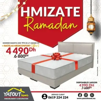 Sommier MAGISTIC avec tête de lit + matelas 140x200cm