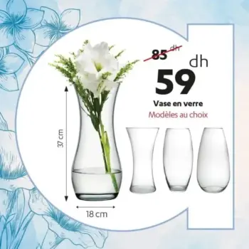 Vase en verre modèles au choix