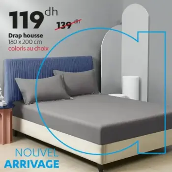 Drap housse 180x200cm coloris au choix