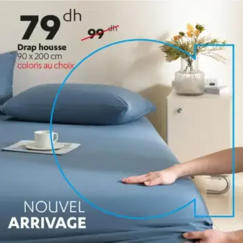 drap housse 90x200cm coloris au choix