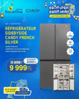 Réfrigérateur SIDEBYSIDE 400 litres CANDY