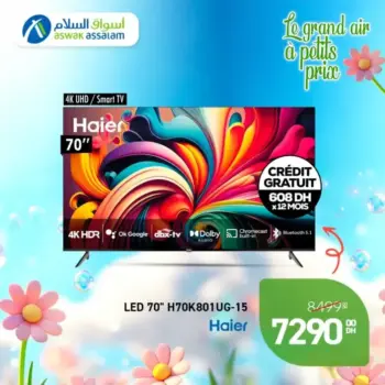 Smart TV 70 pouces 4K HAIER