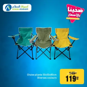 Chaise pliante divers couleurs