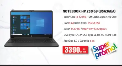 PC Portable HP I3-1215U 4Go DDR4 256SSD 15 pouces