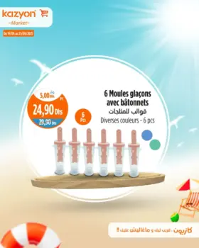 6 moules glaçons avec bâtonnets
