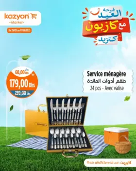 Service ménagère 24 pièces avec valise