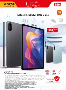 Catalogue Bim au Maroc Spécial Tablette REDMI PAD 2 4G