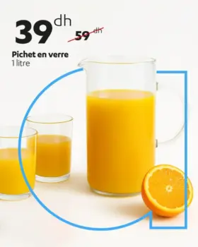 Pichet en verre 1 litre