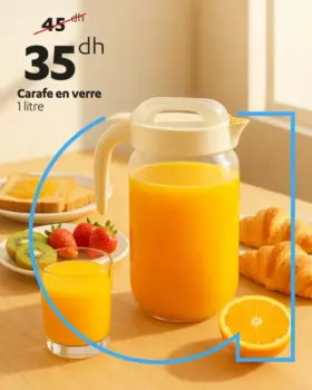 Carafe en verre 1 litre