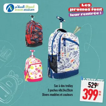 Sac à dos Trolley 3 poches divers modèles et couleurs